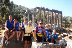 Bicycle tour group at the Priene ruins