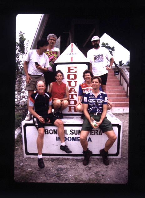 Sumatra bike tour at the equator