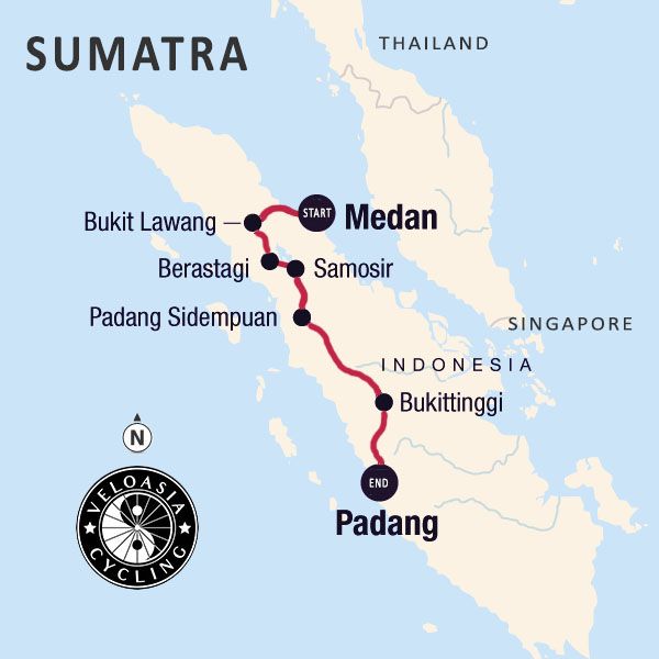 Sumatra Cyling Tour Map