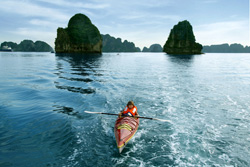 Family Kayaking on Halong Bay